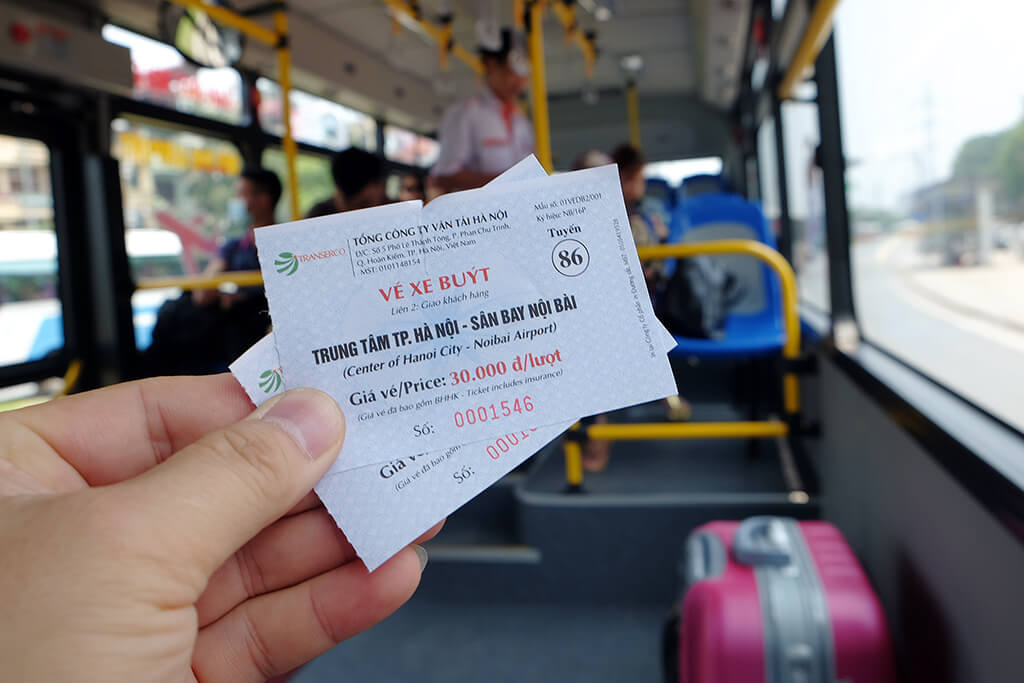 Ticket price for Bus 86 Hanoi Airport route